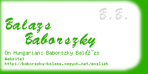 balazs baborszky business card